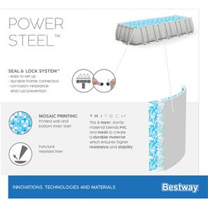 Bestway  Power Steel Rektangulär pool 640 x 274 x 132 cm-11