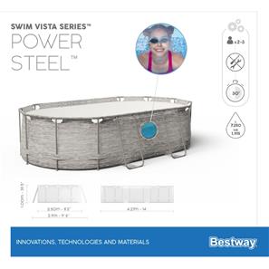 Bestway  Power Steel Swim Vista II 427 x 250 x 100 cm - Ny modell!-8