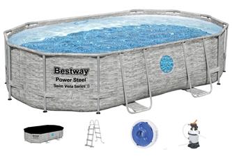 Bestway  Power Steel Swim Vista II 488 x 305 x 107 cm pool med sandfilter