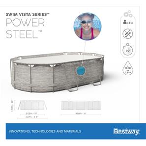 Bestway  Power Steel  Swim Vista II 488 x 305 x 107 cm pool med sandfilter-11