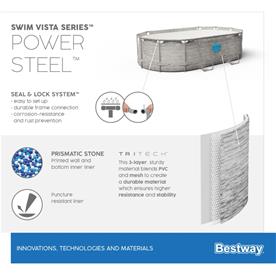 Bestway  Power Steel Swim Vista II 488 x 305 x 107 cm pool med sandfilter-12