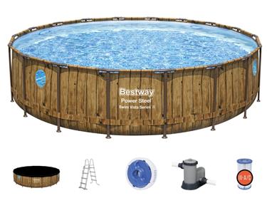 Bestway  Power Steel Swim Vista II 549 x 122 cm m/pump, stege - Ny modell!