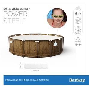 Bestway  Power Steel  Swim Vista II 549 x 122 cm m/pump, stege-9