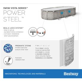 Bestway Power Steel  Swim Vista II 549 x 274 x 122 cm med pump, stege etc.-10