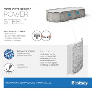 Bestway Power Steel  Swim Vista II 549 x 274 x 122 cm med pump, stege etc.-10