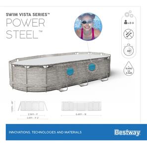 Bestway Power Steel  Swim Vista II 549 x 274 x 122 cm med pump, stege etc.-9