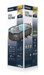 Bestway Steel Pro MAX 610 x 366 x 122 cm Oval pool m/pump, stege-13