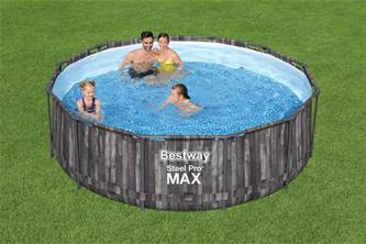  Bestway Steel Pro MAX Frame Pool 366x100cm Stone m/pump, stege-2