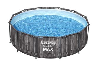  Bestway Steel Pro MAX Frame Pool 366x100cm Stone m/pump, stege-5