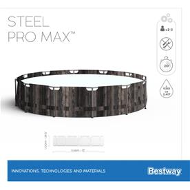  Bestway Steel Pro MAX Frame Pool 366x100cm Stone m/pump, stege-6