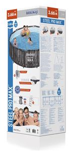  Bestway Steel Pro MAX Frame Pool 366x100cm Stone m/pump, stege-9