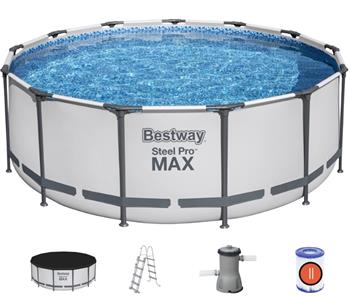  Bestway Steel Pro MAX Frame Pool 396 x 122cm m/pump, stege, etc.