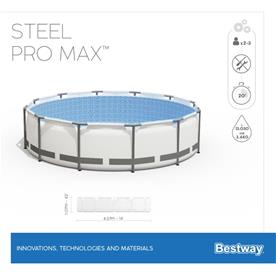  Bestway Steel Pro MAX Frame Pool 427 x 107cm m/pump, stege, etc.-7
