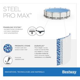  Bestway Steel Pro MAX Frame Pool 427 x 107cm m/pump, stege, etc.-8
