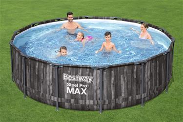  Bestway Steel Pro MAX Frame Pool 427 x 107cm m/pump, stege - Ny modell!-4