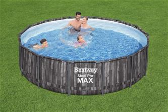  Bestway Steel Pro MAX Frame Pool 427 x 107cm m/pump, stege - Ny modell!-5