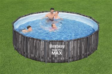  Bestway Steel Pro MAX Frame Pool 427 x 107cm m/pump, stege - Ny modell!-5
