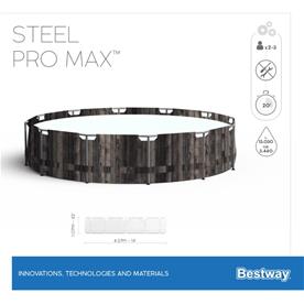  Bestway Steel Pro MAX Frame Pool 427 x 107cm m/pump, stege - Ny modell!-9