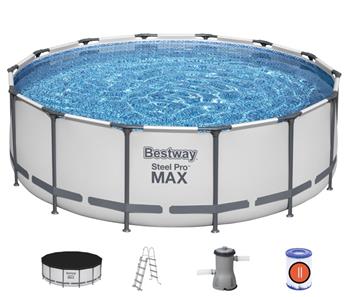  Bestway Steel Pro MAX Frame Pool 427 x 122 cm m/pump, stege, etc.