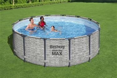  Bestway Steel Pro Max Frame Pool 427 x 122 cm m/pump, stege - Ny modell!-3
