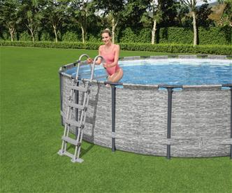  Bestway Steel Pro Max Frame Pool 427 x 122 cm m/pump, stege - Ny modell!-5