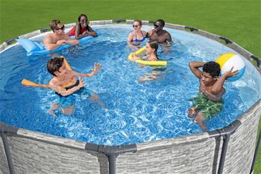  Bestway Steel Pro Max Frame Pool 427 x 122 cm m/pump, stege - Ny modell!-7