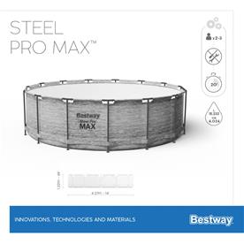  Bestway Steel Pro Max Frame Pool 427 x 122 cm m/pump, stege - Ny modell!-8