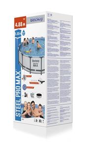  Bestway Steel Pro MAX Frame Pool 488 x 122 cm m/pump, stege, etc.-5