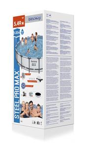  Bestway Steel Pro MAX Frame Pool 549 x 122cm m/pump, stege, etc.-5