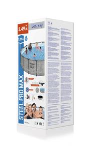  Bestway Steel Pro Max Frame Pool 549 x 122cm m/pump, stege - Ny modell!-7