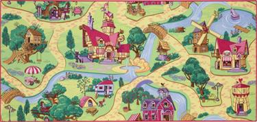 Candy Town Bil barnmatta 95 x 200 cm