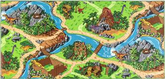 Bil barnmatta ''Dino World''  95 x 200 cm