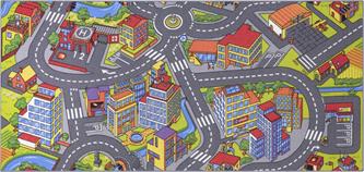 Bil barnmatta SMART CITY  95 x 200 cm