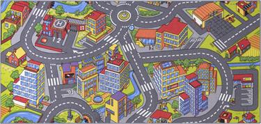 Bil barnmatta SMART CITY  95 x 200 cm