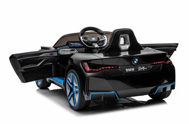 BMW i4 ElBil till Barn 12V  m. Gummidäck + 2.4G Remote +lädersäte-7