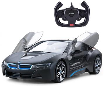 BMW i8 Radiostyrd Bil 1:14 Sort (Kan öppna dörrarna via remote)