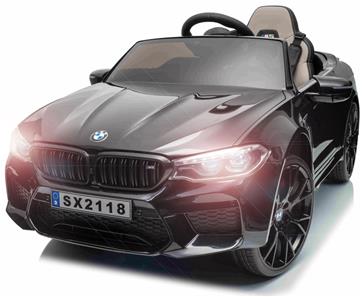 BMW M5 Drift Drift 21,6V Svart för barn 2.4G +Läderstol