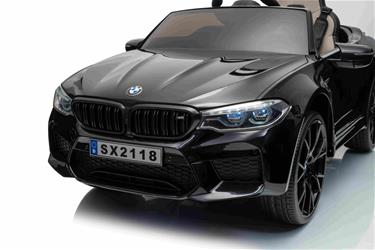BMW M5 Drift Drift 21,6V Svart för barn 2.4G +Läderstol-6