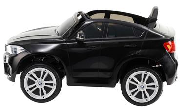 BMW X6 M elbil till barn 12v Svart m/2.4G Remote + Gummihjul-2