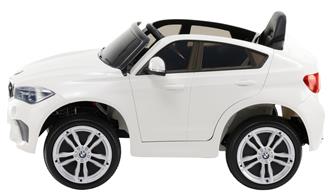 BMW X6 M elbil till barn 12v, Vit m/2.4G Remote + Gummihjul-2