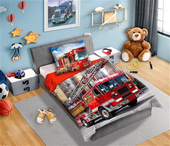 Brandbil-sängkläder 140x200 cm – 100 procent bomull-2