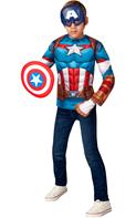 Captain America Deluxe Top utklädningskläder, 8-10 år