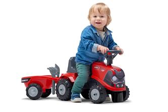 Case IH Gå-Traktor med Trailer och verktyg-3