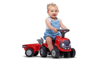 Case IH Gå-Traktor med Trailer och verktyg-4