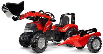 CASE IH Puma 240CVX Pedal traktor till barn m. Frontskopa + Trailer