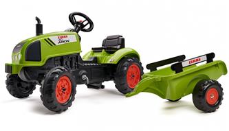 Claas Arion 410 Pedal Traktor till barn med trailer