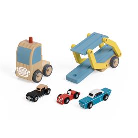 Classic World – Biltransport i trä med 3 bilar-6