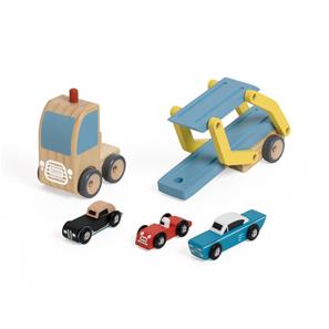 Classic World – Biltransport i trä med 3 bilar-6