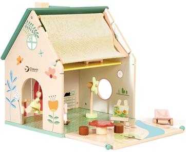 Classic World Blomsterstugan dockhus i trä med tillbehör