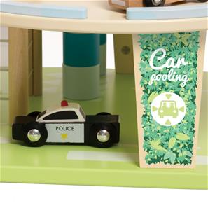 Classic World Green trä Parkeringsgarage med tillbehör-7